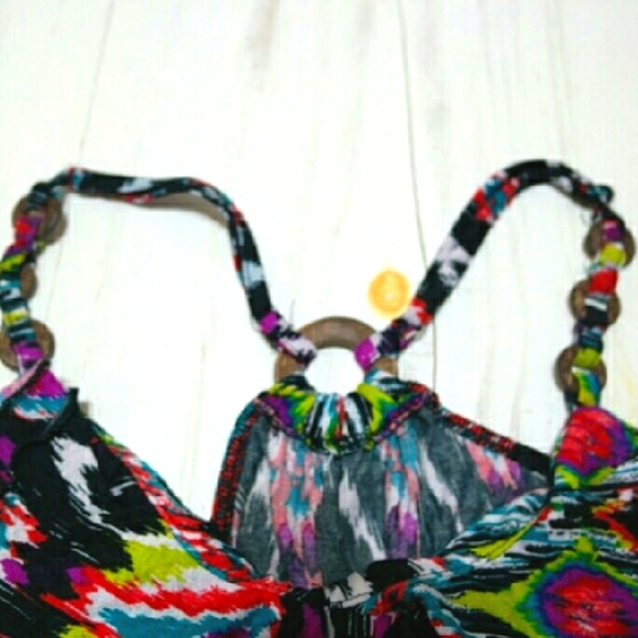 NWOT Colorful Tribal Azteca boho style tank top - Picture 3 of 4